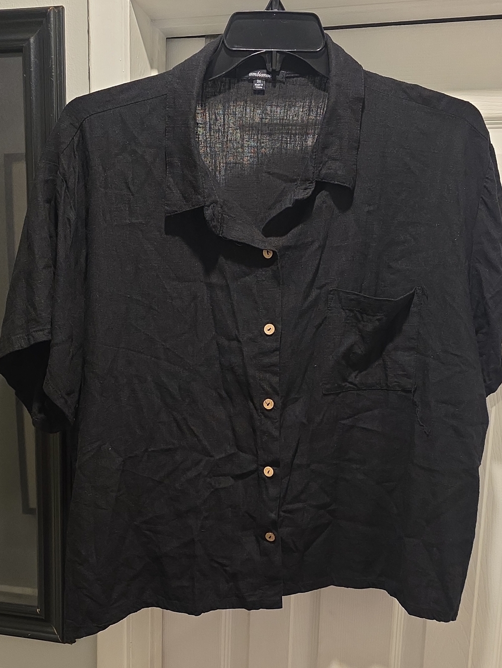 Ambiance Black Short-Sleeve Button Down Shirt